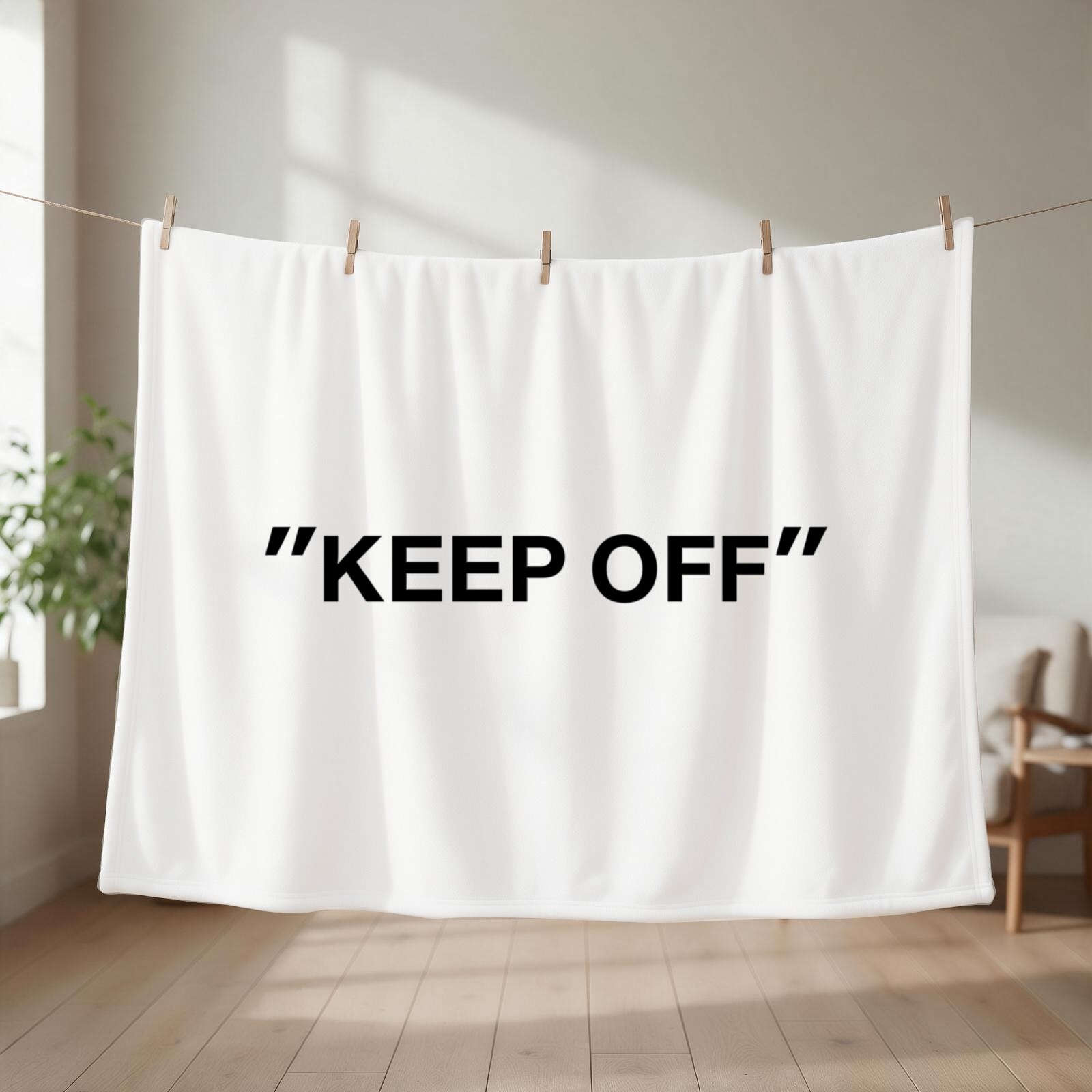 3D Printing Quotation - KEEP OFF Quotation Throw Blanket couch