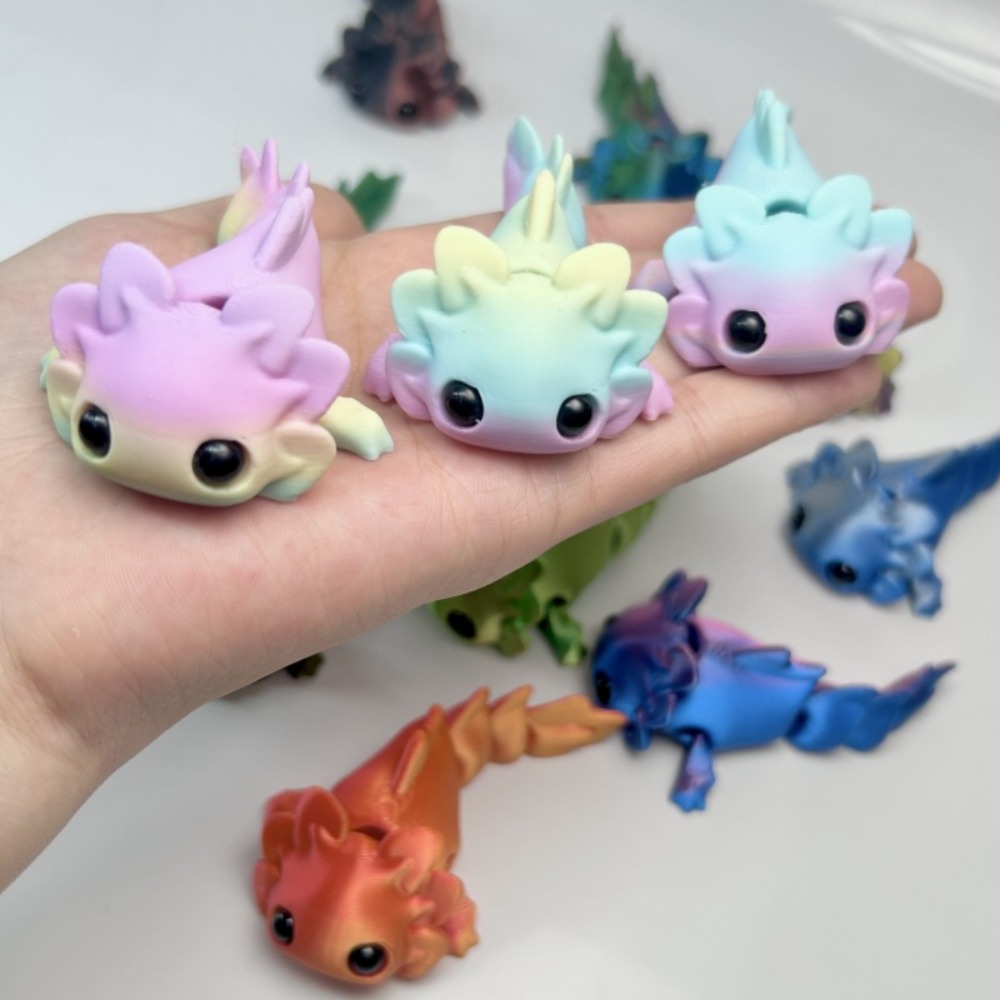 3D Printing And Additive Manufacturing - 3D Printed Salamander Figures Toys Multi-Joint