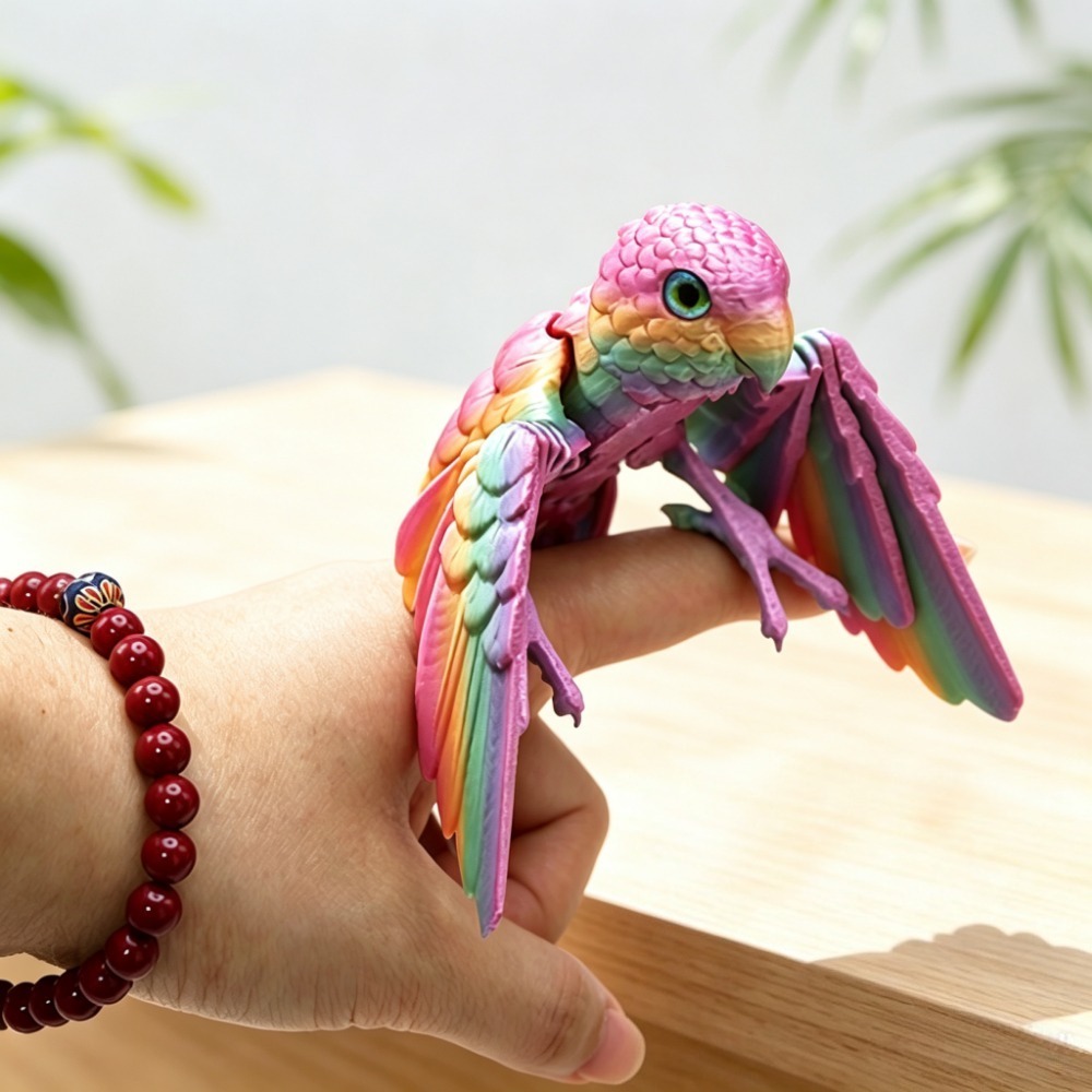 3D Printing Lizard - 3D Printed Cute Parrot Model Flexible