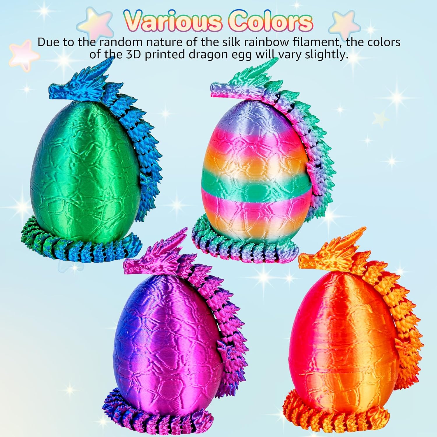 4Pcs 3D Printed Dragon Eggs W/ - 3D Printing Lizard recension och pris