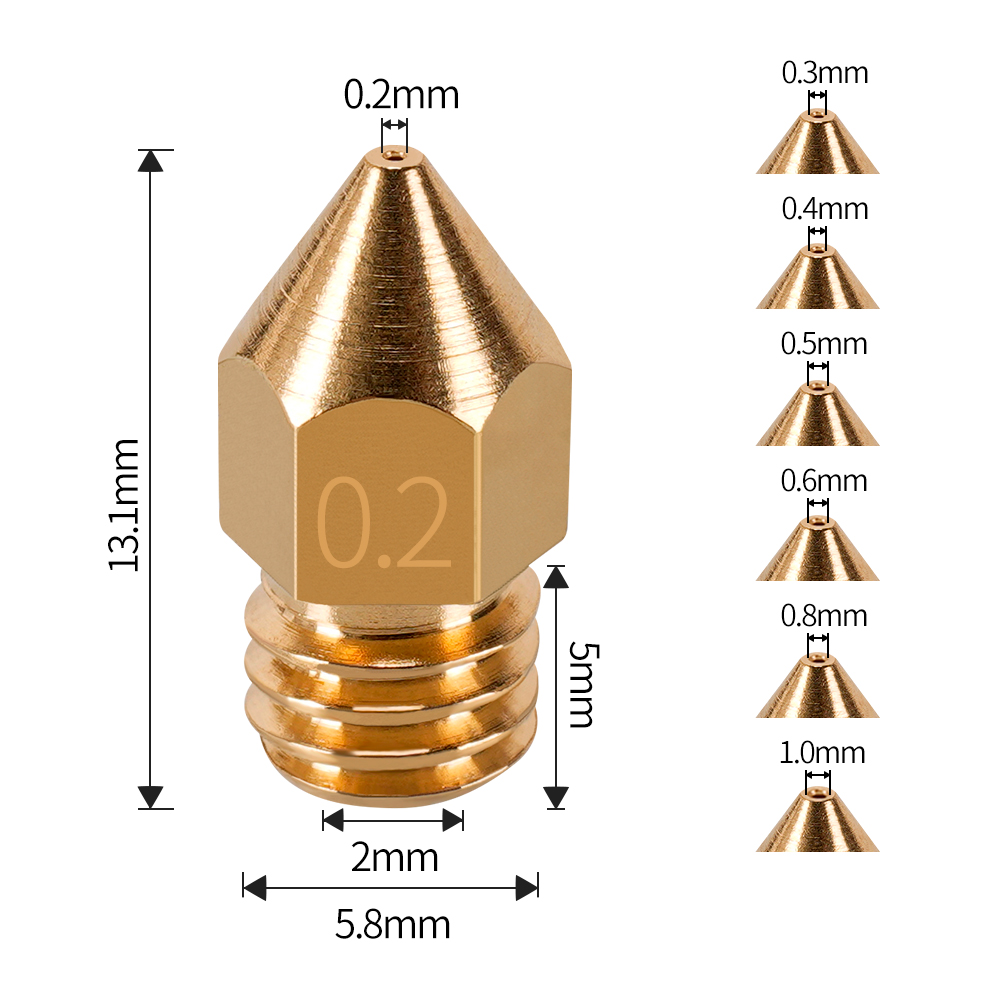MK7 MK8 Nozzle 0.4mm 0.3mm 0.2 - 3D Printing Fff recension och pris