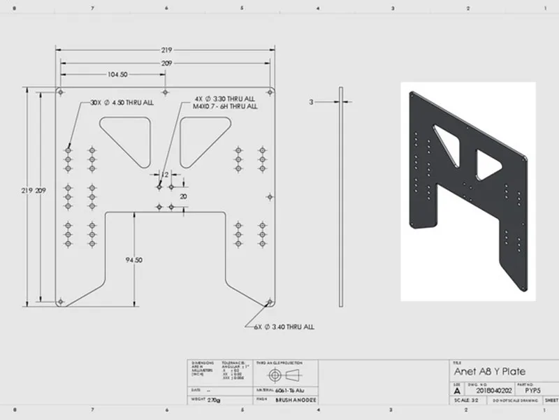 1PC Anet A8 A6 3D Printer Y-Ca - 3D Printing Industrial recension och pris