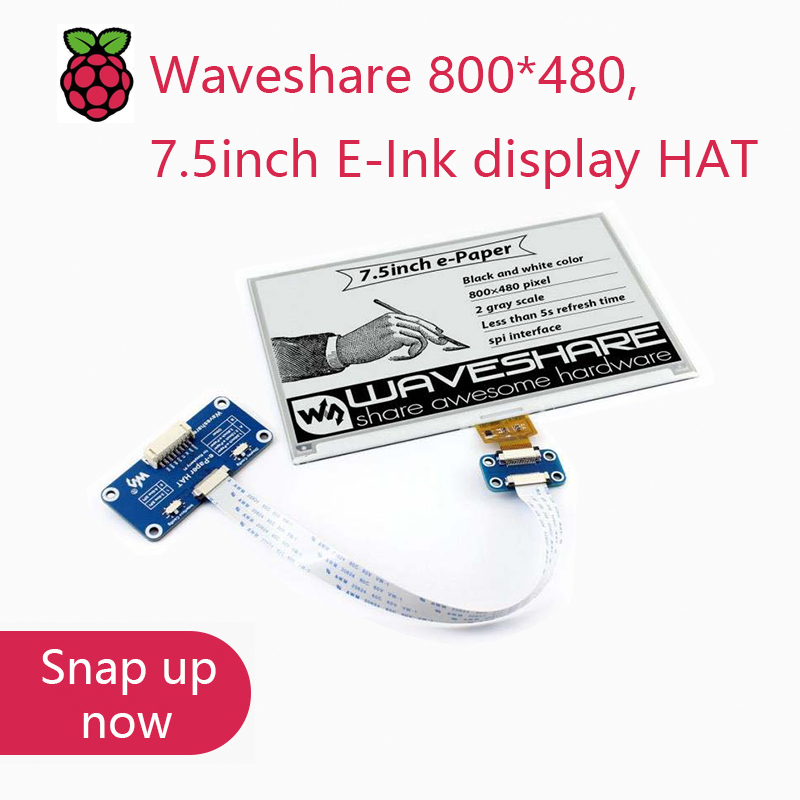 Waveshare 800*480,7.5inch E-In - Raspberry Pi 3D Print recension och pris