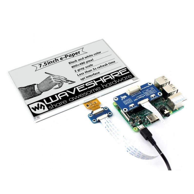 Waveshare 800*480,7.5inch E-In - Raspberry Pi 3D Print recension och pris