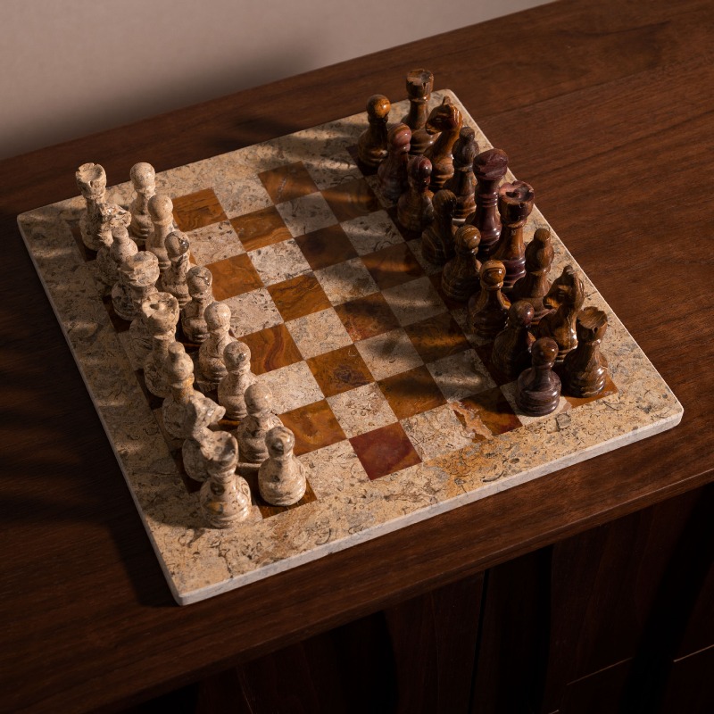 Natural Stone Carved Chess Set - 3D Printing Chess recension och pris