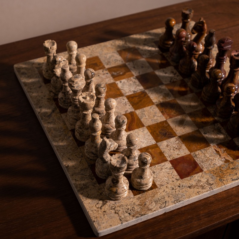 Natural Stone Carved Chess Set - 3D Printing Chess recension och pris