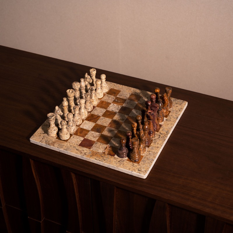 Natural Stone Carved Chess Set - 3D Printing Chess recension och pris