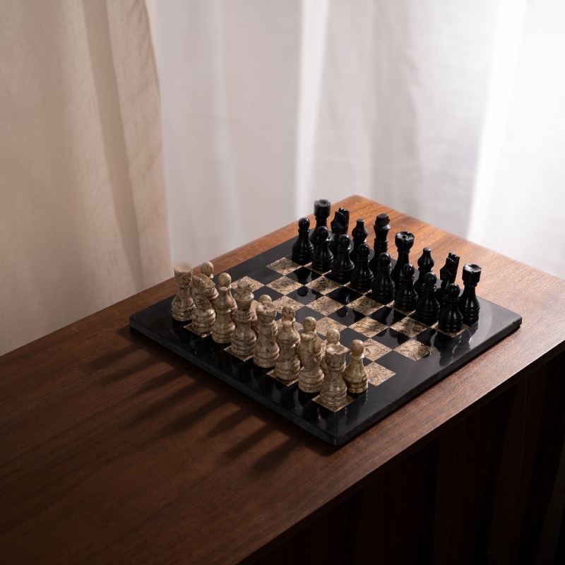 Natural Stone Carved Chess Set - 3D Printing Chess recension och pris
