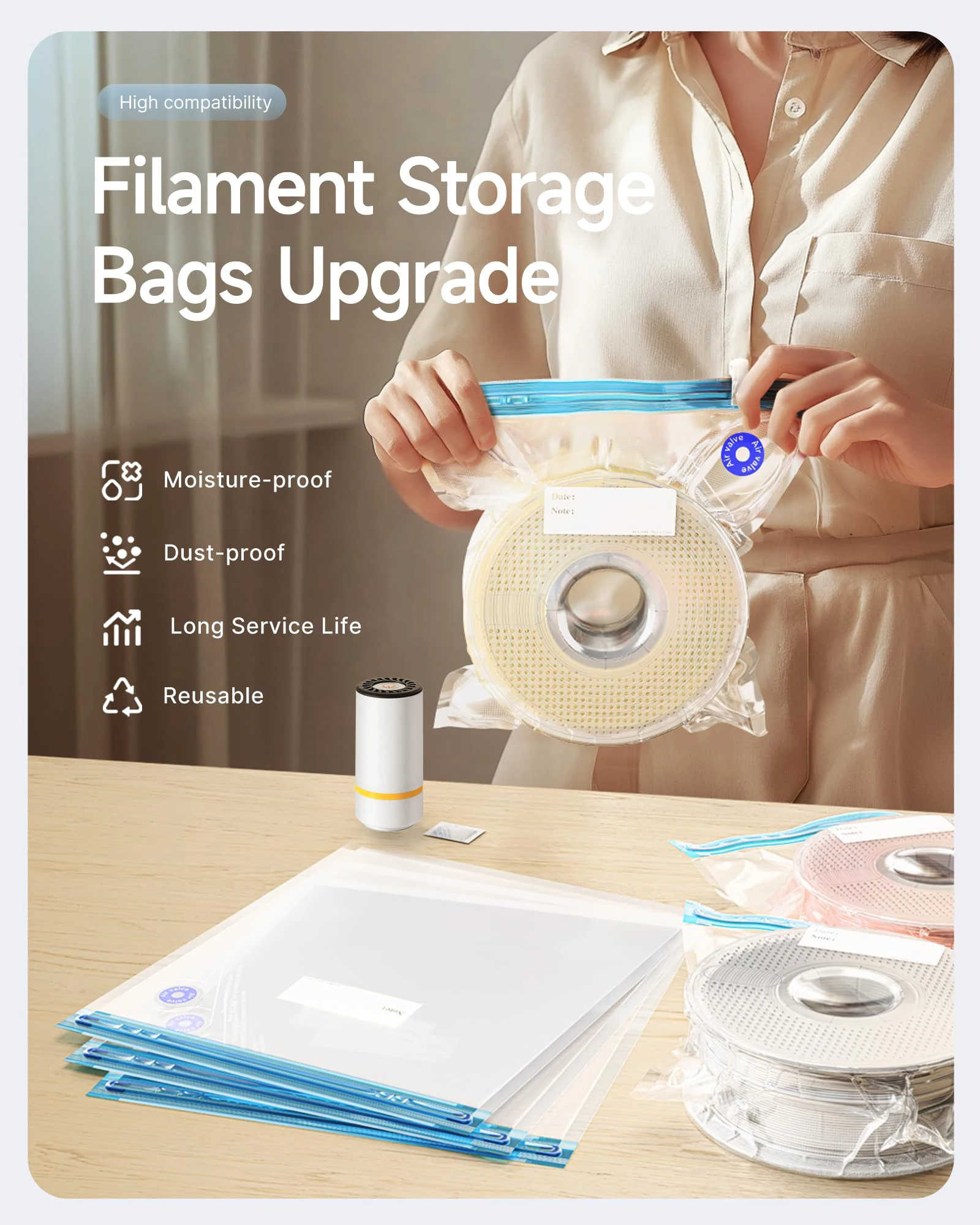 3D Printer Filament Vacuum Bag - 3D Printing Fff recension och pris