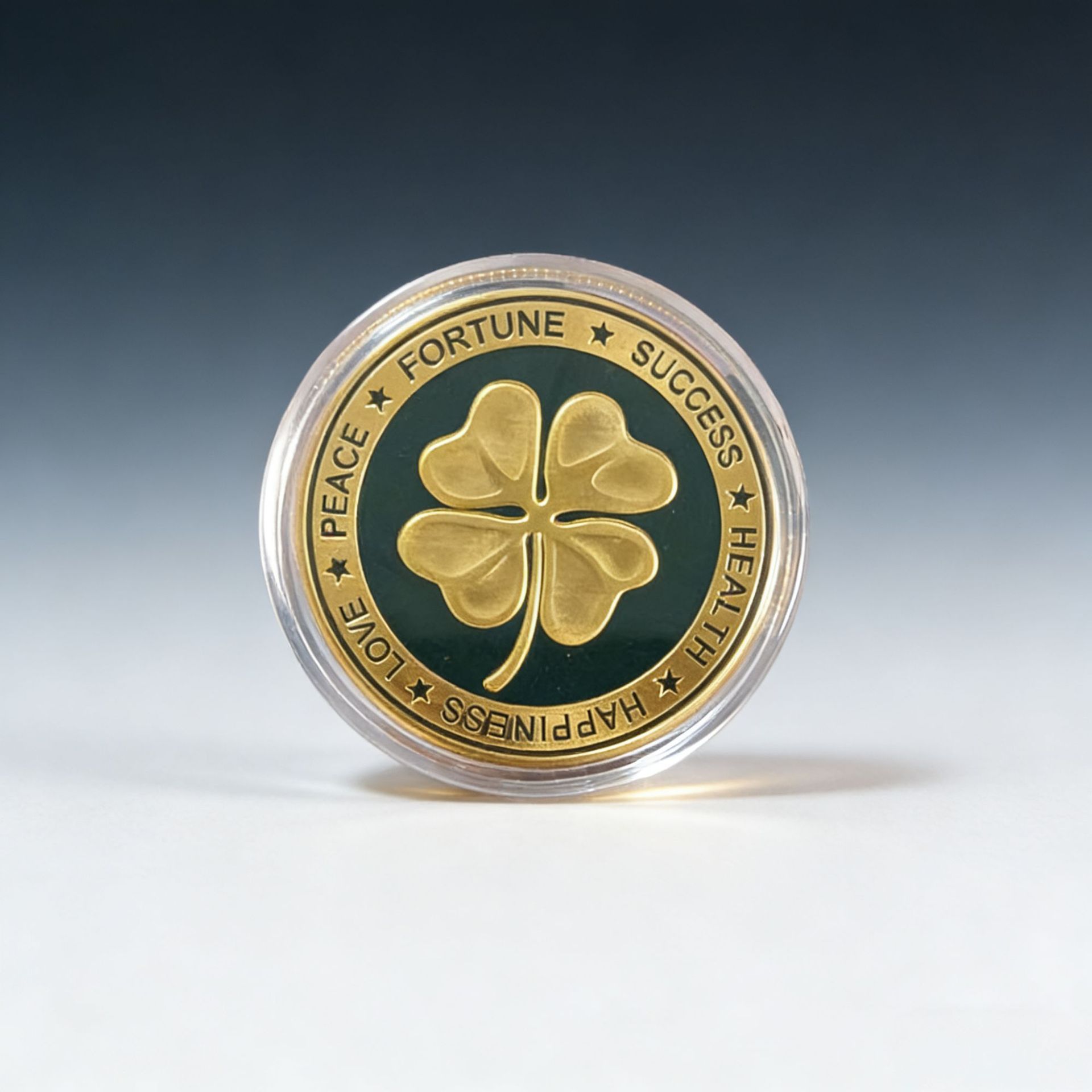 Four Leaf Clover Metal Commemo - 3D Printing Gold recension och pris